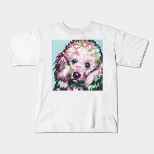 Standard Poodle Dog Bright colorful pop dog art Kids T-Shirt